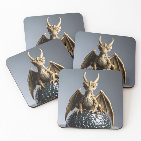 Item preview, Cute Baby Bronze Dragon Hatchling with Egg designed and sold by CuteopiaGallery.