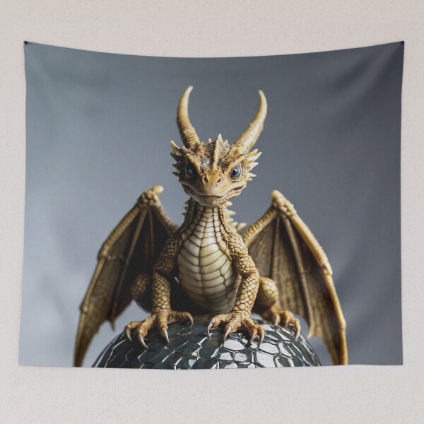 Item preview, Cute Baby Bronze Dragon Hatchling with Egg designed and sold by CuteopiaGallery.