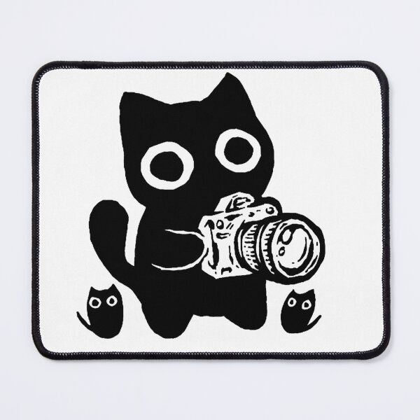 Item preview, Black Cat Holding a Camera: Unique Artistic Design for Cat Lovers designed and sold by SickStyleShop.