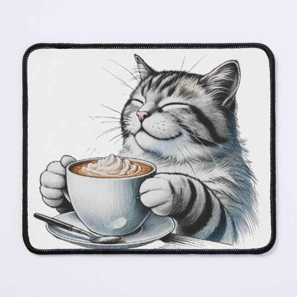 Item preview, A Cat Enjoying a Cup of Coffee – An Artwork designed and sold by younestshirts.
