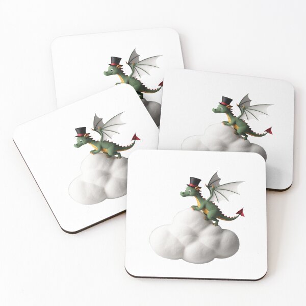 Item preview, Cute 3d Dragon with Top hat on Cloud designed and sold by CuteopiaGallery.