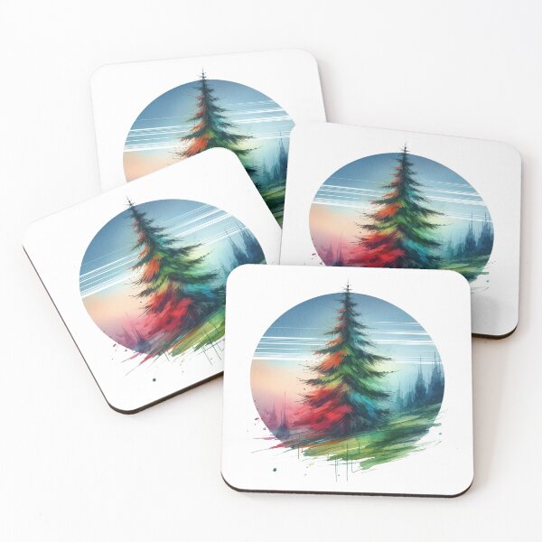 Item preview, Serene Watercolor Pine Tree Forest Art designed and sold by gkhanco.