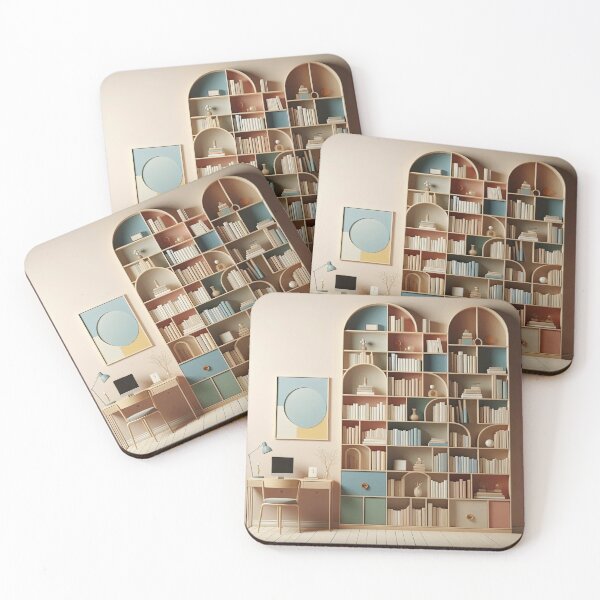 Item preview, Bookshelf Minimalism Art Style designed and sold by artofuniverse.