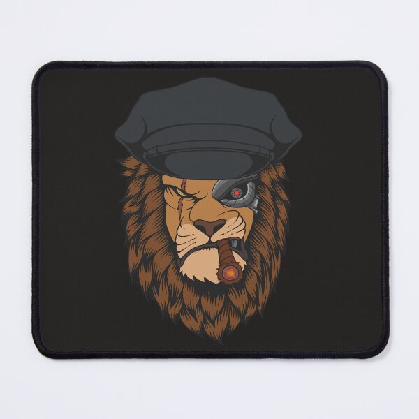 Item preview, Cybernetic Lion with Cigar - Futuristic Beast Artwork designed and sold by Raven Studios.