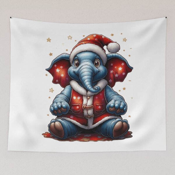 Item preview, Cozy Elephant for Christmas designed and sold by BukkyStory.