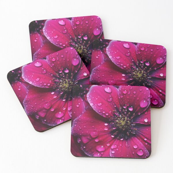 Item preview, Purple flowers with dewdrops macro photo designed and sold by TheArtistOf2022.