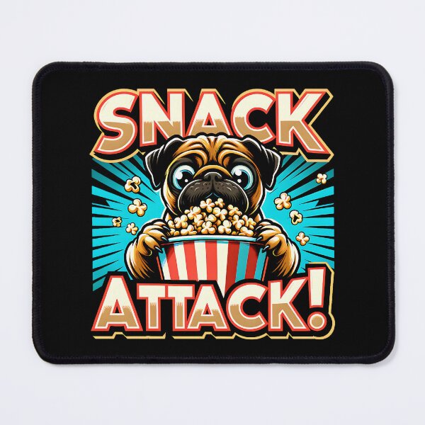 Item preview, Snack Attack Pug with Popcorn designed and sold by Taans-Creation.