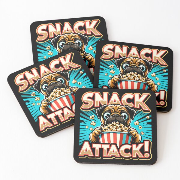 Item preview, Snack Attack Pug with Popcorn designed and sold by Taans-Creation.