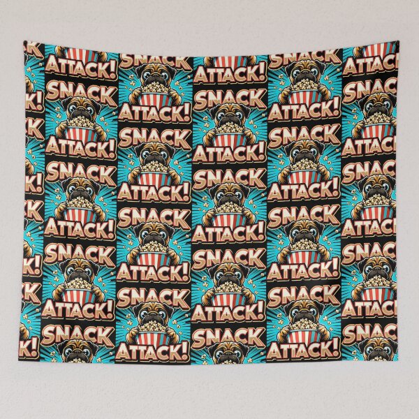 Item preview, Snack Attack Pug with Popcorn designed and sold by Taans-Creation.