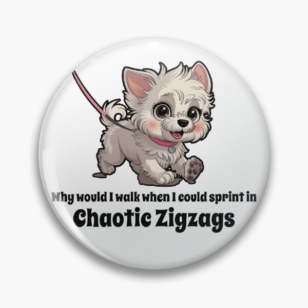 Item preview, Cute leahsed dog running in Zig zags. designed and sold by JennyFinns.