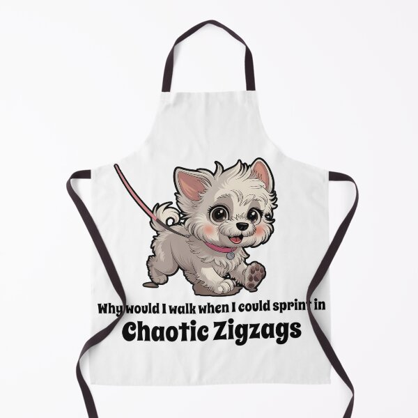 Item preview, Cute leahsed dog running in Zig zags. designed and sold by JennyFinns.