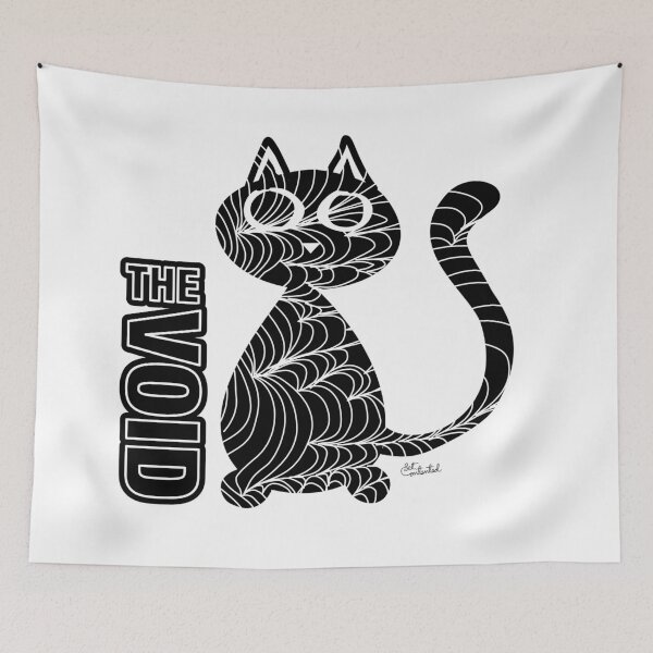 Item preview, The Void Black Cat (Chaotic Lines) designed and sold by GetContented.