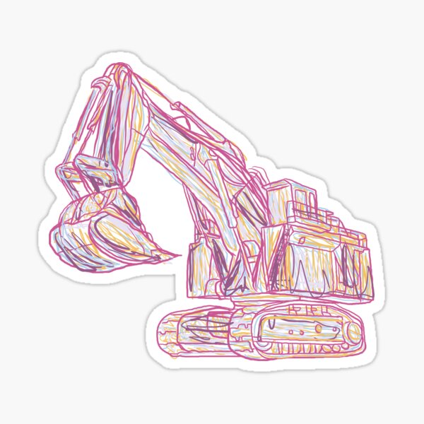 Item preview, Excavator Abstract designed and sold by damnoverload.