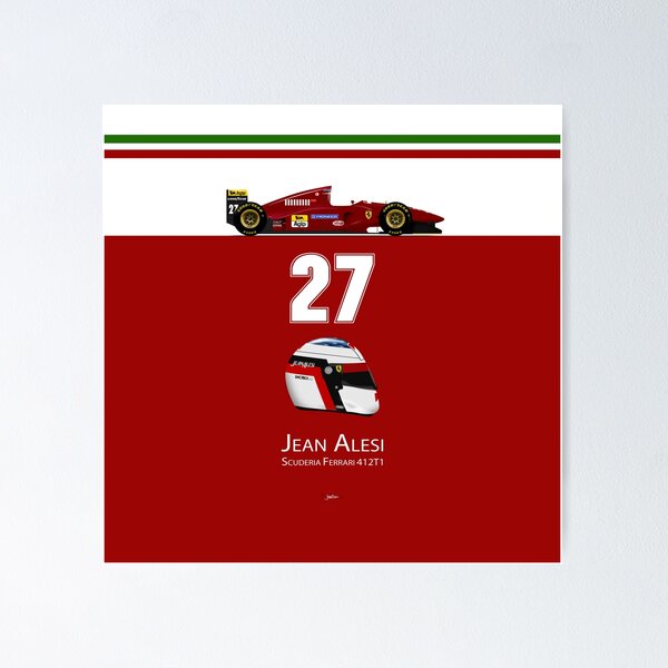 Item preview, Jean Alesi - Ferrari 412T1 front with helmet designed and sold by JageOwen.