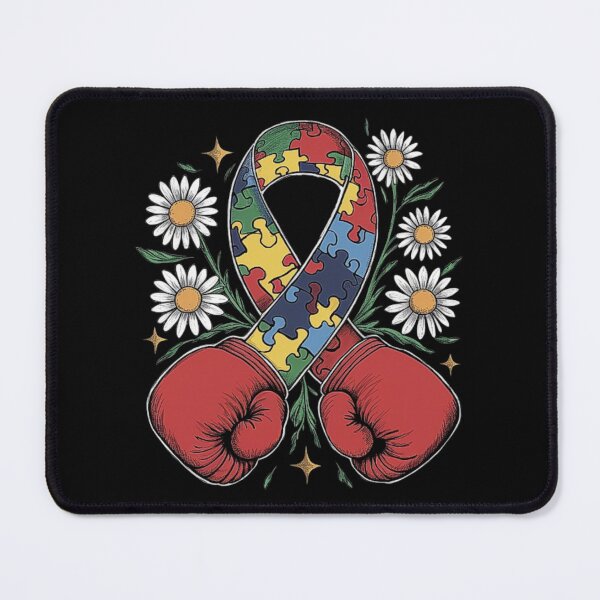 Item preview, Autism Awareness Ribbon with Boxing Gloves and Flowers designed and sold by love3617.