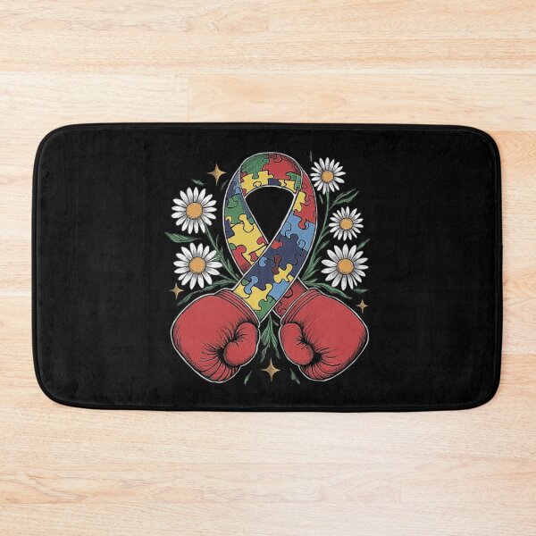 Item preview, Autism Awareness Ribbon with Boxing Gloves and Flowers designed and sold by love3617.
