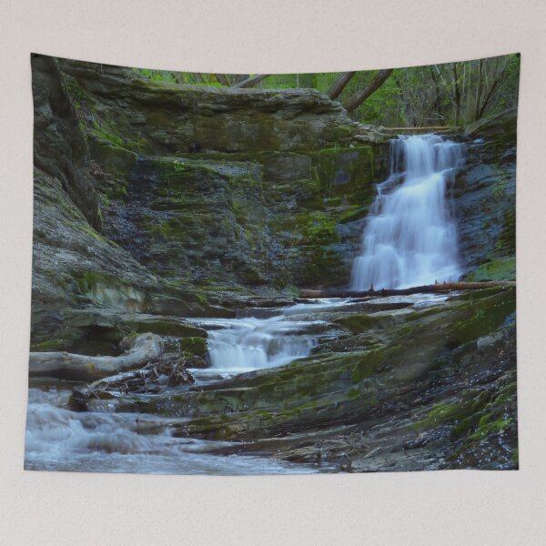 Item preview, Waterfall in Iwla, Low Beskids – Serene Polish Nature Photography designed and sold by MajikFlower.