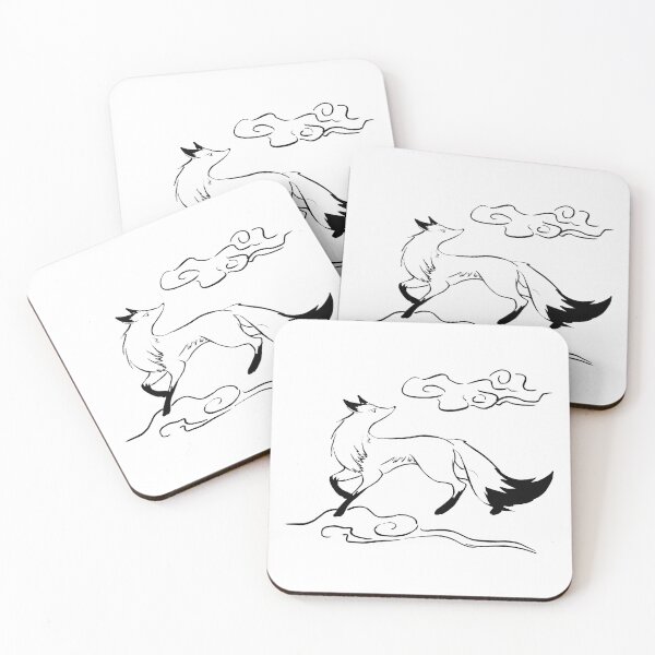 Item preview, Foxie - Fox Spirit - Black Ink designed and sold by RowenaTmT.