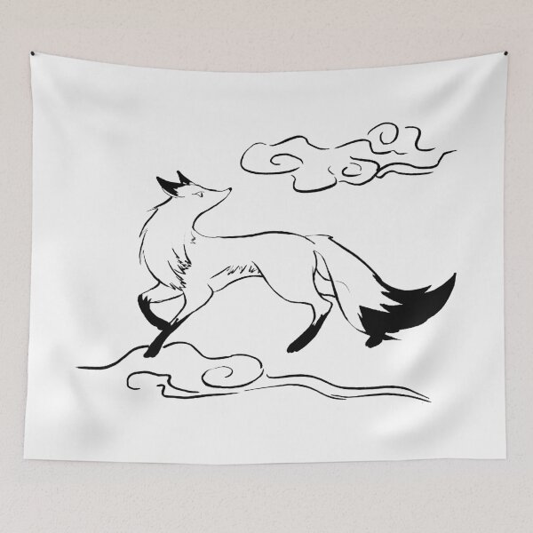 Item preview, Foxie - Fox Spirit - Black Ink designed and sold by RowenaTmT.