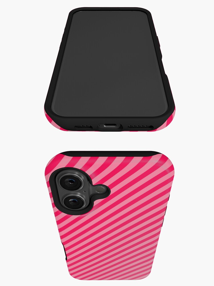 Thumbnail 3 of 4, iPhone Case,  Pink On Pink Thin Stripes designed and sold by K9ish.