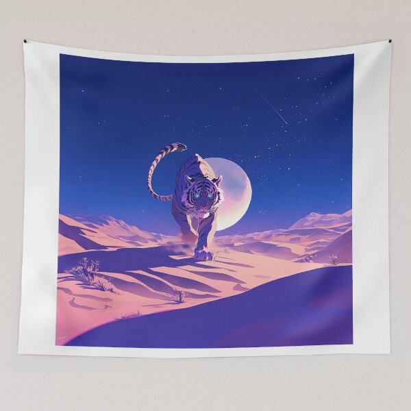 Item preview, Majestic Tiger in Desert on Full Moon Day designed and sold by Christian Weiss.