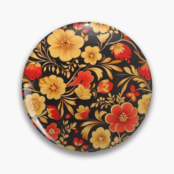 Item preview, Floral gold and red 1 designed and sold by vialgames.