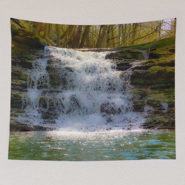 Item preview, Wisłoczek Waterfall in the Low Beskids – Serene Polish Nature Photography designed and sold by MajikFlower.
