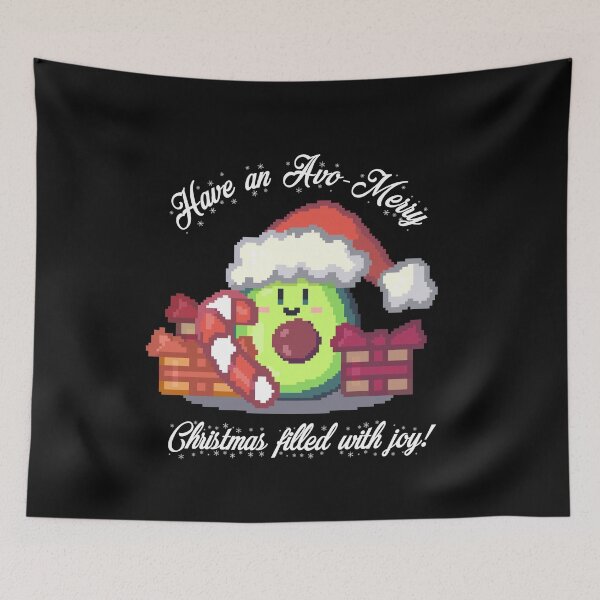 Item preview, kawaii christmas avocado pixel art have an avo merry christmas  designed and sold by ZerpaGiovanna.