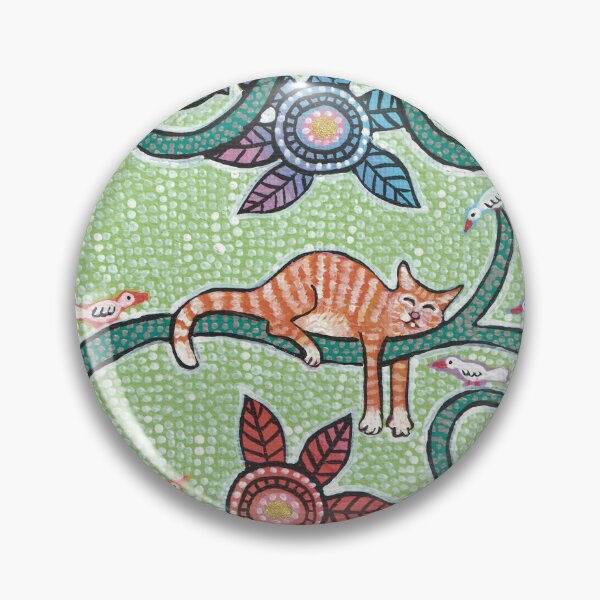 Item preview, Sleeping Red Cat In A Blossom Tree Watched By Birds designed and sold by ManonElmendorp.