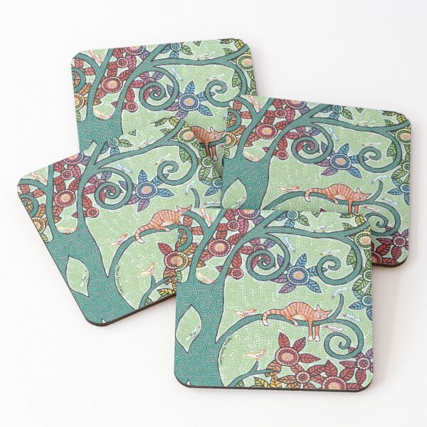 Item preview, Sleeping Red Cat In A Blossom Tree Watched By Birds designed and sold by ManonElmendorp.
