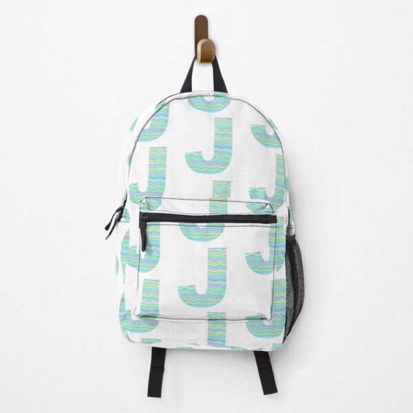 Item preview, Letter J Neon Wavy Stripe Pattern Monogram Initial designed and sold by theartofvikki.