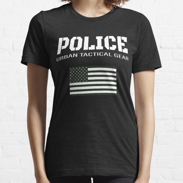 Item preview, US POLICE Urban Tactical Military Black T-Shirt designed and sold by stardustfantasy.