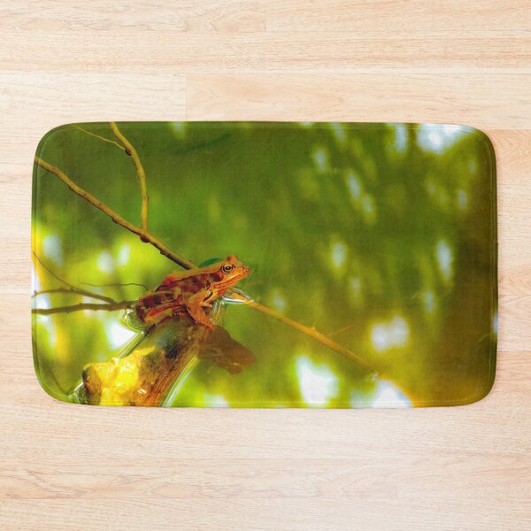 Item preview, Serene Frog on Branch Over Water - Nature Photography Prin designed and sold by MajikFlower.