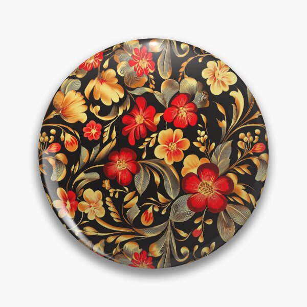 Item preview, Floral gold and red 2 designed and sold by vialgames.