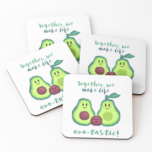 Item preview, pixel art together, we make life avo-tastic! avocado kawaii family designed and sold by ZerpaGiovanna.