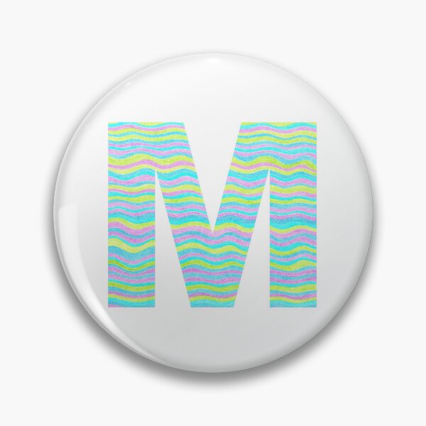 Item preview, Letter M Neon Wavy Stripe Pattern Monogram Initial designed and sold by theartofvikki.