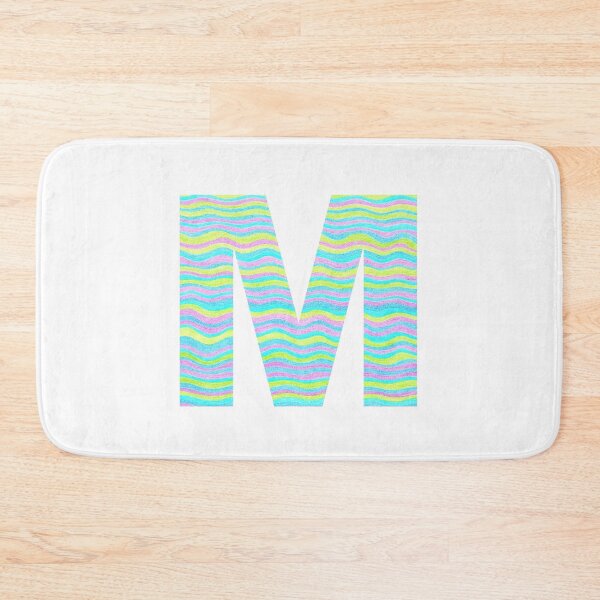 Item preview, Letter M Neon Wavy Stripe Pattern Monogram Initial designed and sold by theartofvikki.