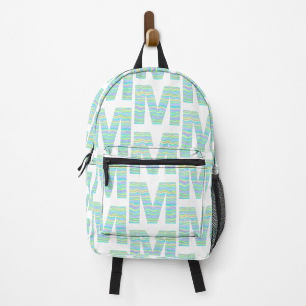 Item preview, Letter M Neon Wavy Stripe Pattern Monogram Initial designed and sold by theartofvikki.