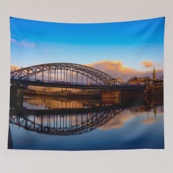 Item preview, Piłsudski Bridge Reflected in Water - Sights of Poland designed and sold by MajikFlower.