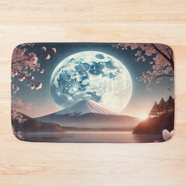 Item preview, Japanese Beauty – Mystical Landscape of Mount Fuji and Full Moon designed and sold by NihonKamonScape.