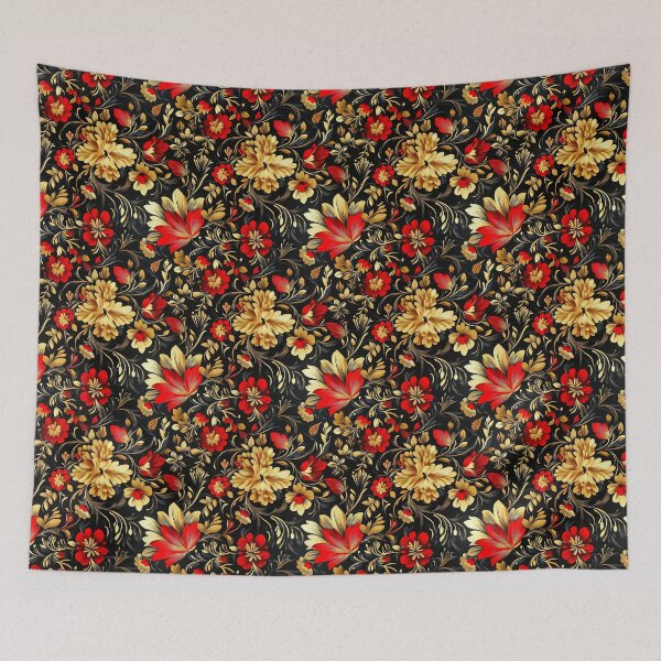 Item preview, Floral gold and red 3 designed and sold by vialgames.