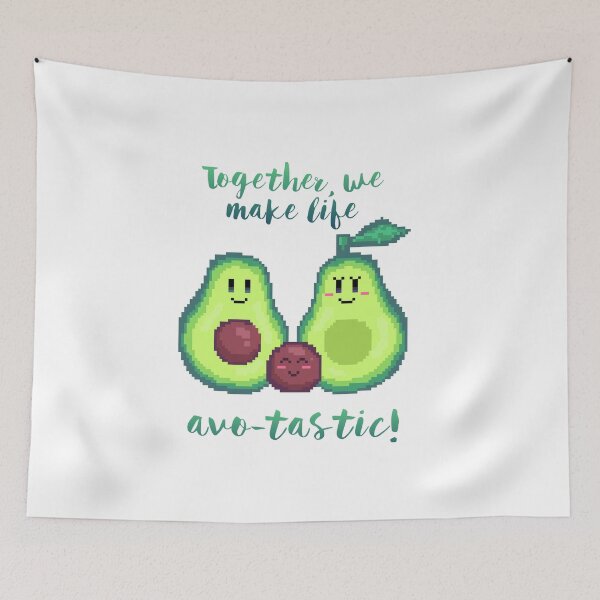 Item preview, pixel art together, we make life avo-tastic! avocado kawaii family designed and sold by ZerpaGiovanna.