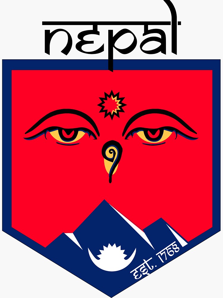 "Nepal Badge Design" Sticker by Garawl Redbubble