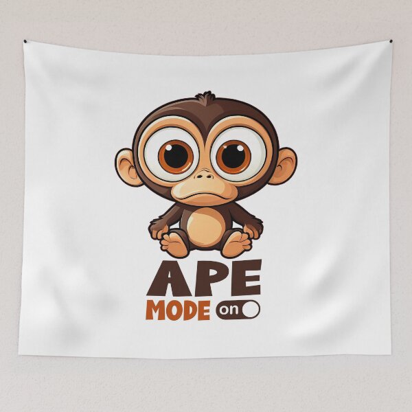 Item preview, Crazy Ape Mode On - Funny Design designed and sold by timizar.