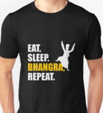 Eat Sleep Bhangra Repeat Funny Dancing Punjabi Unisex T-Shirt