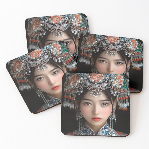 Item preview, Elegant traditional portrait with intricate headpiece designed and sold by Artessie.