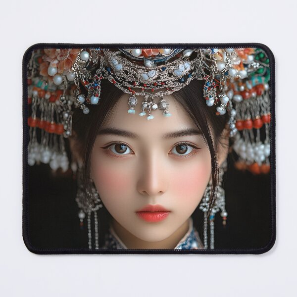 Item preview, Elegant traditional portrait with intricate headpiece designed and sold by Artessie.