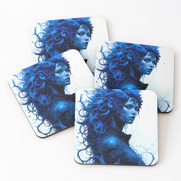 Item preview, Blue Girl Colors Textures Art Contemporary Design designed and sold by ART ATTACK ZONE.