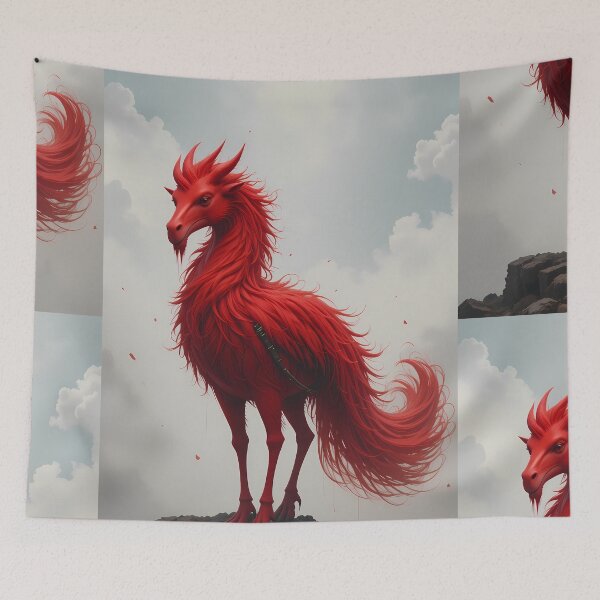 Item preview, Red Creature God Colors Textures Art Contemporary Design designed and sold by ART ATTACK ZONE.