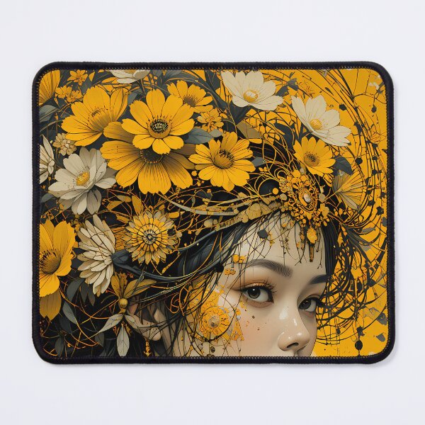 Item preview, Yellow Woman Abstract Colors Textures Art Contemporary Design designed and sold by ART ATTACK ZONE.